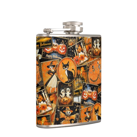 Retro Vintage Halloween Fun Collage Heupfles (Rechts)