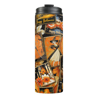 Retro Vintage Halloween Fun Collage Thermosbeker
