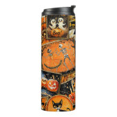 Retro Vintage Halloween Fun Collage Thermosbeker (Gedraaid links)