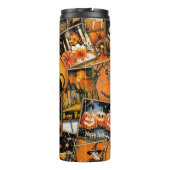 Retro Vintage Halloween Fun Collage Thermosbeker (Achterkant)