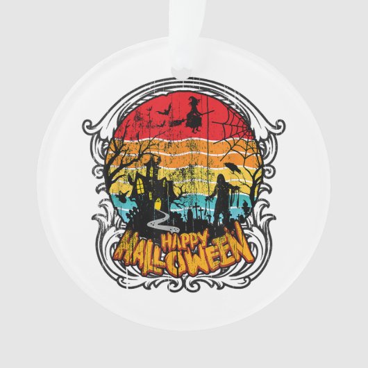 Retro Vintage Halloween - Oude Halloween Ornament (voorkant)