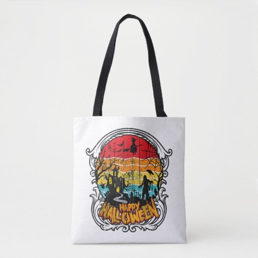 Retro Vintage Halloween - Oude Halloween Tote Bag (Voorkant)