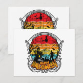 Retro Vintage Halloween - Vintage Halloween Feestdagenkaart (Voorkant / Achterkant)