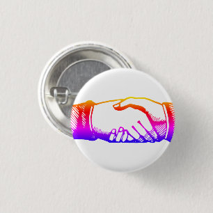 Retro Vintage Handen Handshake Congratulatie Speld Ronde Button 3,2 Cm