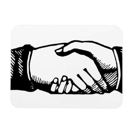 Retro Vintage Hands Handshake Congratulations Magneet (Horizontaal)