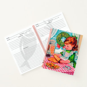 Retro vintage het receptennotitieboekje van het notitieboek