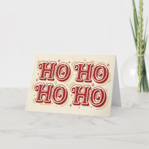 Retro Vintage Ho Ho Ho Kerstmis Feestdagen Kaart