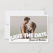 Retro Vintage Horizontale Trouwfoto Save The Date (Voorkant)
