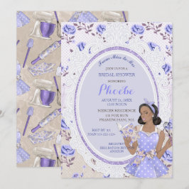 Retro Vintage Huisvrouw 50's Bruiloftsfeest Etnisc Kaart