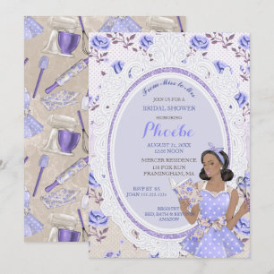 Retro Vintage Huisvrouw 50's Bruiloftsfeest Etnisc Kaart