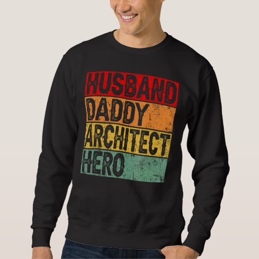 Retro Vintage Husband Daddy Architect Father Trui (Voorkant)