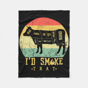 Retro Vintage I'd Smoke That -grillen Byrbecue Roo Fleece Deken