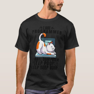 Retro Vintage Ik Ben Programmeur Computer Kat Piep T-shirt