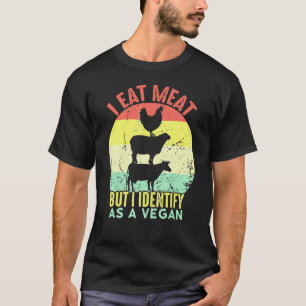 Retro Vintage Ik Eet Vlees Maar Ik Identificeer Me T-shirt