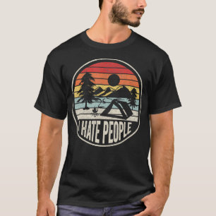 Retro Vintage Ik haat mensen Ik hou van Camping Gr T-shirt