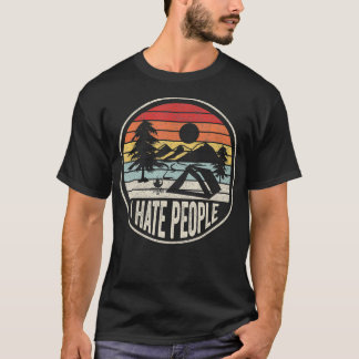 Retro Vintage Ik haat mensen Ik hou van Camping Gr T-shirt