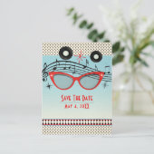 Retro Vintage Jaren 50 Feest Save the Date Aankondigingskaart (Staand voorkant)