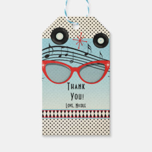 Retro Vintage Jaren 50 Feestelijk Verjaardagsfeest Cadeaulabel