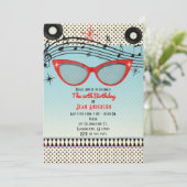 Retro Vintage Jaren 50 Vijftiger jaren UITNODIGING (Staand voorkant)