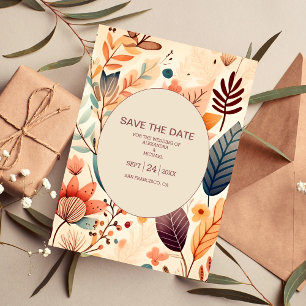 Retro Vintage Jaren Zestig Terracotta Bruiloft Save The Date