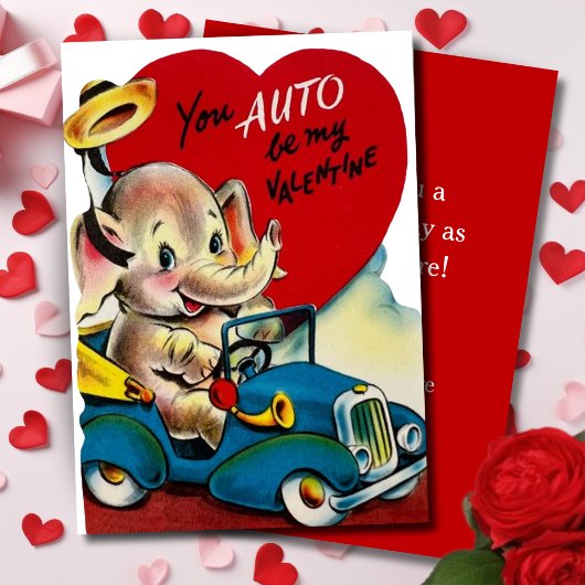 Retro Vintage Jij Auto Wees Mijn Valentijnsdag Dou Feestdagenkaart