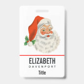 Retro Vintage Jolly Kerstman Kerstmis Badge (Achterkant)