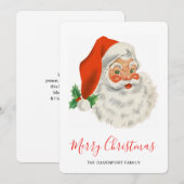 Retro Vintage Jolly Kerstman Kerstmis Feestdagenkaart (Voorkant / Achterkant)