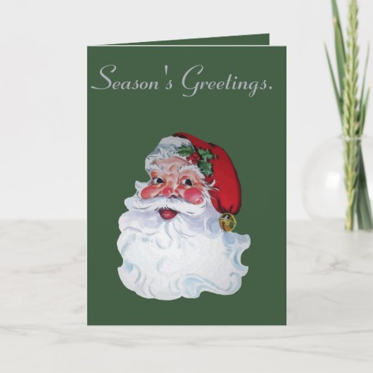 Retro Vintage Jolly Kerstman Kerstmis Kaart (Voorkant)