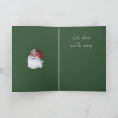 Retro Vintage Jolly Kerstman Kerstmis Kaart (Binnen)