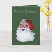 Retro Vintage Jolly Kerstman Kerstmis Kaart (Gele Bloem)