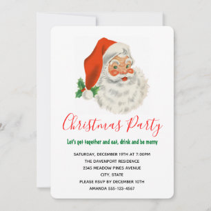 Retro Vintage Jolly Kerstman Kerstmis Kaart