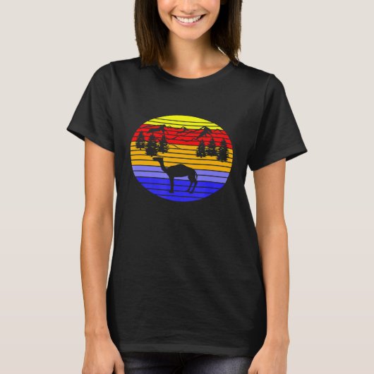 Retro Vintage Kameel Dier T-shirt (Voorkant)