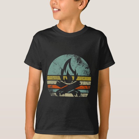 Retro Vintage Kampvuur Grappige Camping T-Shirt Ca (Voorkant)