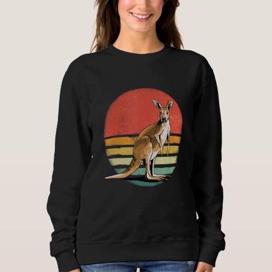Retro Vintage Kangaroo Australia Animal Zookeeper  Trui (Voorkant)