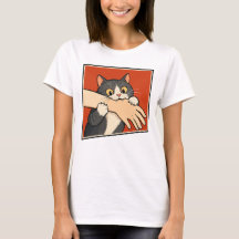 Retro Vintage Kat Bijt Hand Grappige Liefdesbeet T