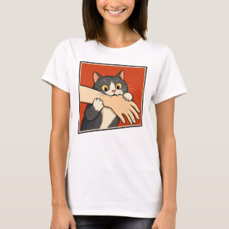 Retro Vintage Kat Bijt Hand Grappige Liefdesbeet T T-shirt