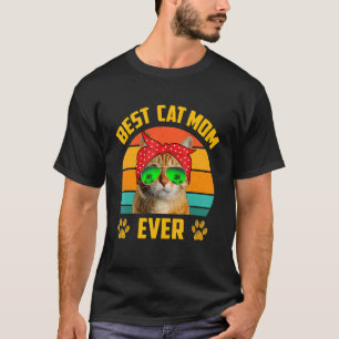 Retro Vintage Kat Moeder Moederdag Beste Kat Moede T-shirt