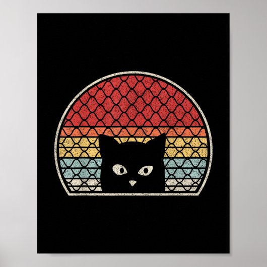 Retro Vintage Kat Poster (Voorkant)