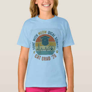 Retro Vintage Kat Verpleegster Afstudeer Shirt - G