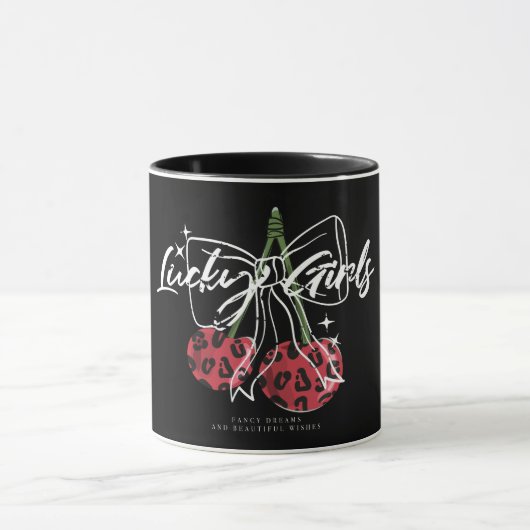 Retro Vintage Kersen Citaat Typografie Mok (Midden)