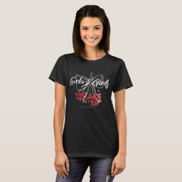 Retro Vintage Kersen Citaat Typografie T-shirt