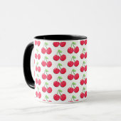 Retro Vintage Kersenpatroon Koffie Mok (Voorkant links)