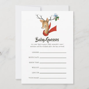 Retro Vintage Kerst Baby Shower Raadspel