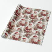 Retro Vintage Kerst Boho Landelijk Waterverf Cadeaupapier (Uitgerold)