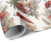 Retro Vintage Kerst Boho Landelijk Waterverf Cadeaupapier (Rol Hoek)