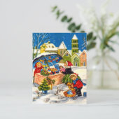 Retro Vintage Kerst, Cadeaus kopen Feestdagenkaart (Staand voorkant)