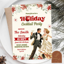 Retro Vintage Kerst Cocktail Feestelijke Feest