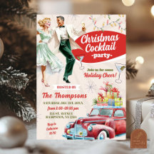 Retro Vintage Kerst Cocktail Feestelijke Party