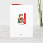 Retro vintage kerst dame bericht kaart toevoegen (Achterkant)