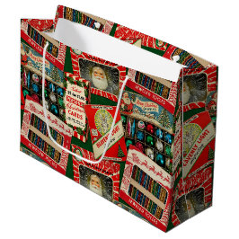 Retro Vintage Kerst Decoratie Collage Groot Cadeauzakje